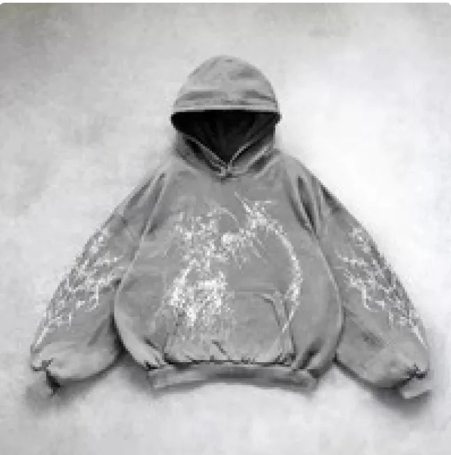 ℭ𝔥𝔯𝔬𝔪𝔢 𝔠𝔯𝔬𝔰𝔰 Urban Vibe Hooded Y2K Streetwear Sweatshirt