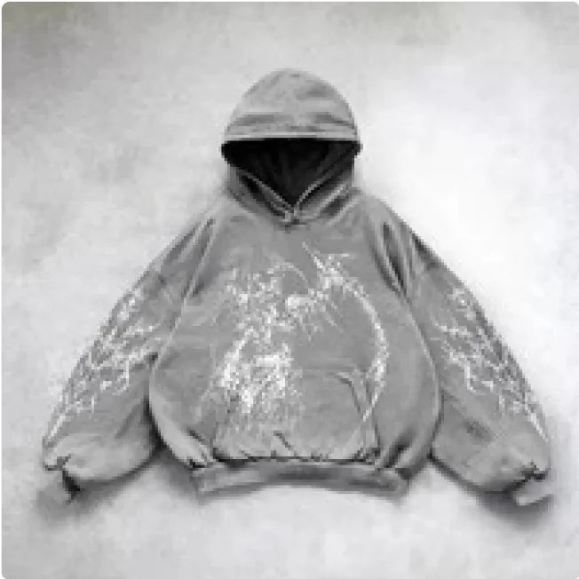 ℭ𝔥𝔯𝔬𝔪𝔢 𝔠𝔯𝔬𝔰𝔰 Urban Vibe Hooded Y2K Streetwear Sweatshirt
