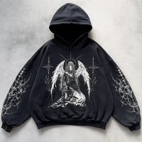 ℭ𝔥𝔯𝔬𝔪𝔢 𝔠𝔯𝔬𝔰𝔰 Urban Vibe Hooded Y2K Streetwear Sweatshirt