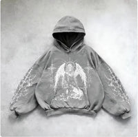 ℭ𝔥𝔯𝔬𝔪𝔢 𝔠𝔯𝔬𝔰𝔰 Urban Vibe Hooded Y2K Streetwear Sweatshirt