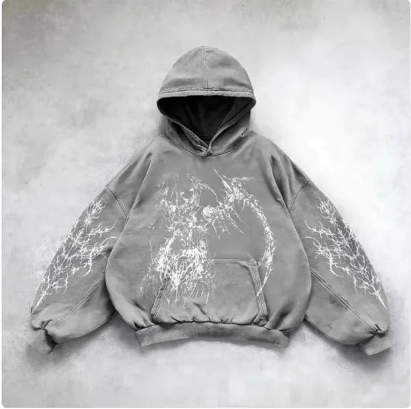 ℭ𝔥𝔯𝔬𝔪𝔢 𝔠𝔯𝔬𝔰𝔰 Urban Vibe Hooded Y2K Streetwear Sweatshirt