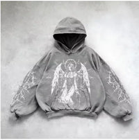 ℭ𝔥𝔯𝔬𝔪𝔢 𝔠𝔯𝔬𝔰𝔰 Urban Vibe Hooded Y2K Streetwear Sweatshirt