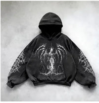 ℭ𝔥𝔯𝔬𝔪𝔢 𝔠𝔯𝔬𝔰𝔰 Urban Vibe Hooded Y2K Streetwear Sweatshirt