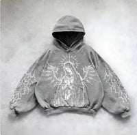 ℭ𝔥𝔯𝔬𝔪𝔢 𝔠𝔯𝔬𝔰𝔰 Urban Vibe Hooded Y2K Streetwear Sweatshirt
